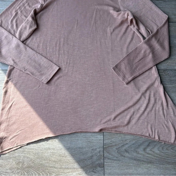 Super Soft Plush Turtleneck Sharkbite Hem Tunic Sweatshirt - Picture 9 of 16